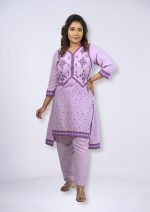 Lavender Cotton Crepe 2Pcs Kameez Set