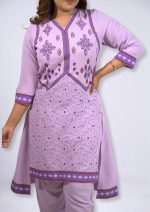 Lavender Cotton Crepe 2Pcs Kameez Set
