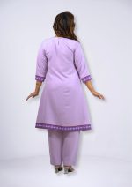 Lavender Cotton Crepe 2Pcs Kameez Set