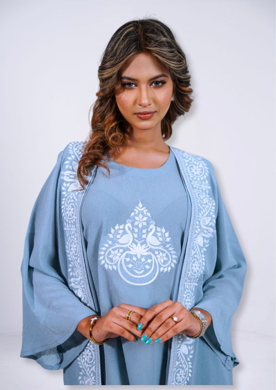 CREP Tops With Embroidered Koti and Pant