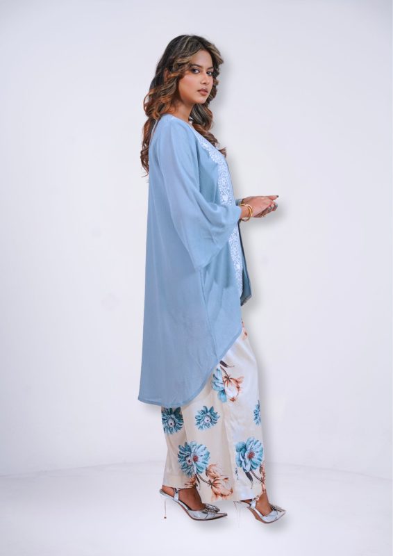 CREP Tops With Embroidered Koti and Pant