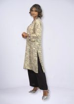 Off-White Crinkle Cotton 1Pcs Kurti