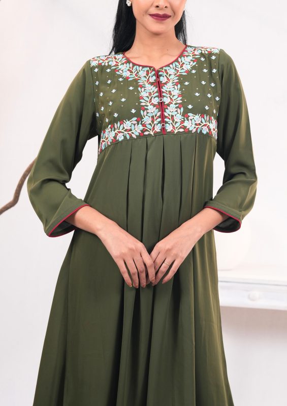 Chalet Green 1 PCS ETHNIC KURTI