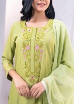 Forest Green 3 Pcs Kameez Set