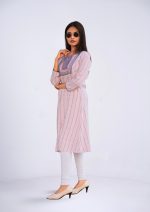 RED & NAVY STRIP 1 PCS ETHNIC KURTI