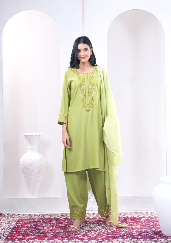Forest Green 3 Pcs Kameez Set