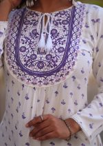 WHITE PRINTED 1 PCS ETHNIC KURTI