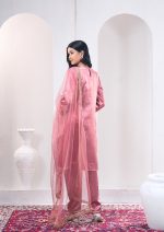 Old Rose 3 Pcs Round Hem Kameez Set