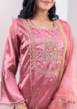 Old Rose 3 Pcs Round Hem Kameez Set