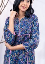Navy printed 2 PCS Kameez