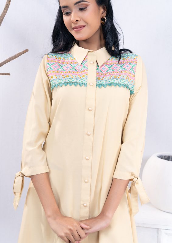 Wheat Colour 2 Pcs Kameez