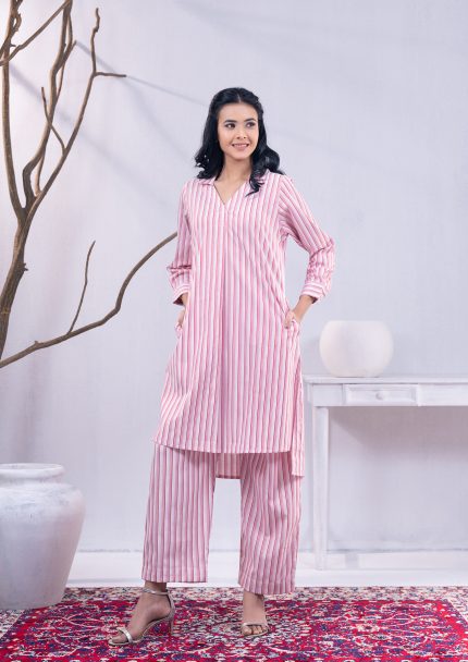 Red Stripe 2 PCS Kameez