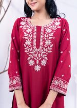 Maroon 2 Pcs Kameez Set