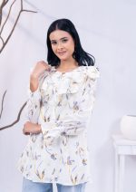 Ecru White Women's Fashion Tops