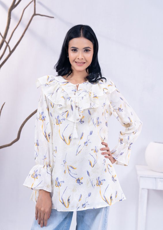 Ecru White Women's Fashion Tops