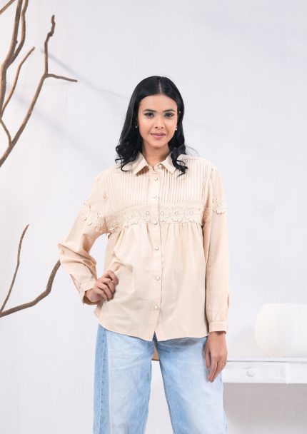 Gold Beige Women's Fashion Tops