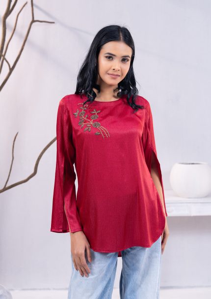 Dark Burgundy Women's Fashion Tops