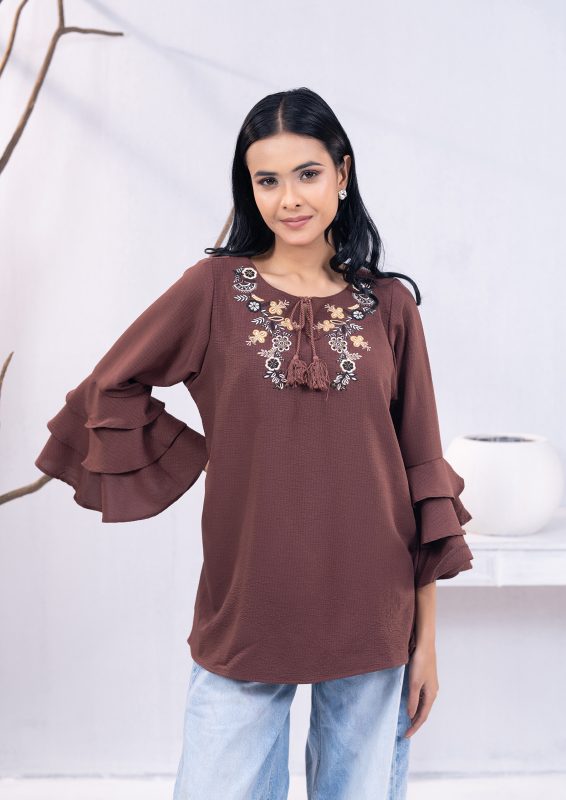 Congo Brown Women's Fashion Tops