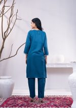 Teal 2 Pcs Kameez Set