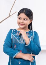Teal Girls 2 Pcs Kameez