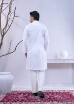 Embroidered White Men's Panjabi