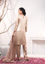 Beige Gold 3 Pcs Kameez Set