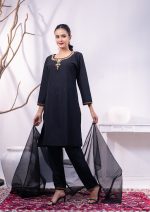 Black 3 PCS Kameez Set