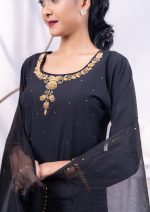 Black 3 PCS Kameez Set