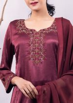 Maroon Oak 3 Pcs Kameez Set