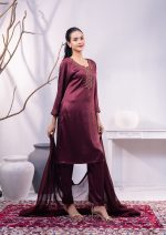 Maroon Oak 3 Pcs Kameez Set