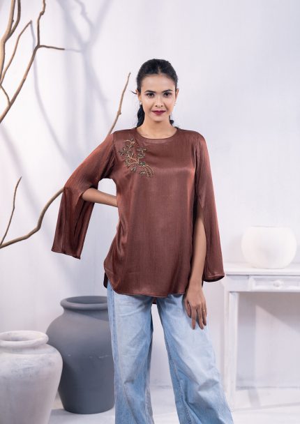 Cocoa Brown Women's Fashion Tops
